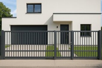 ‼️NOVÁ ‼️Dvoukřídlá železná brána včetně sloupků a branky