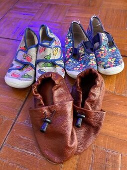 Kožené capáčky a bačkory Fare vel. 26 a 27