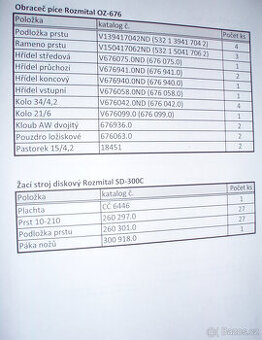 ND na Obraceč píce Rozmital OZ-676 a Žací stroj SD-300C