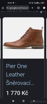 kožené boty pánske hnědé skoro nové camel a cognac