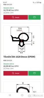 Těsnění plastových oken DA-1628 Decco (EPDM)