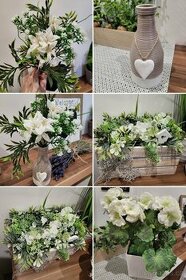 Krásné umělé květiny,dekorace, váza