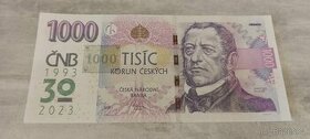 Prodám výroční bankovku 1000 Kč. ČNB. UNC kvality. - 1