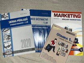 Učebnice (Čítanka 1, Účetnictví, Marketing)