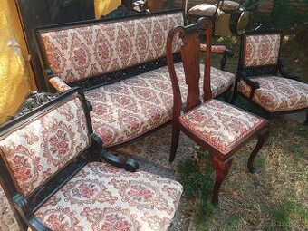 Starožitna sofa 2 křesla - 1