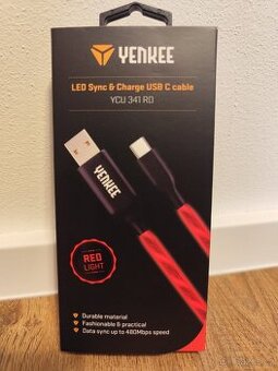 Svítící nabíjecí a synchronizační USB C kabel Yenkee - 1