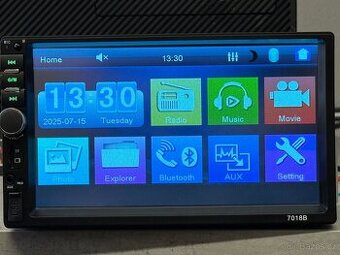 2DIN autoradio BT, USB, sd karta, kamera