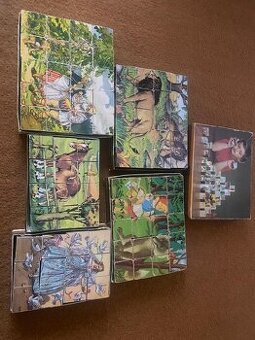 Dřevěné retro skládací kostky