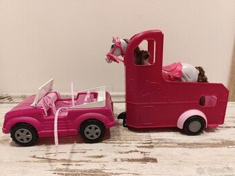 Autíčko pro panenky Steffi Love s přívěsem pro koně