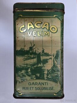 Stará plechovka Cacao Velim – retro / sběratelská