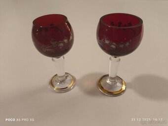 Sada 2 ručně malované skleničky