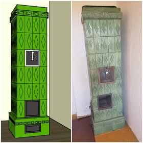 Kachlová kamna po renovaci