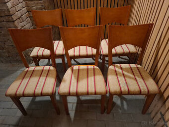 Jídelní židle 6 ks, dřevo, přečalouněné