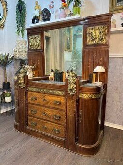 Secesní toaletní komoda s mramorem (144015)