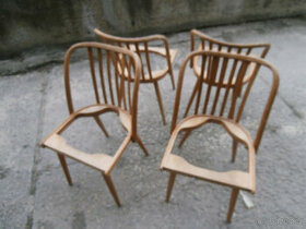 Židle 4 kusy dřevěná ohýbaná stará na opravu za 700 kč - 1