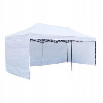 Nůžkový rozkládací stan 3x6m s boční plachtou