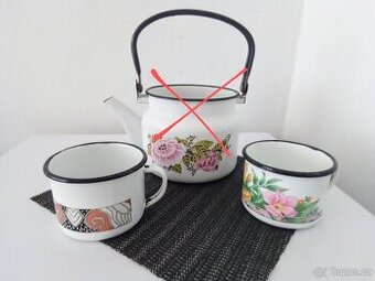 Staré, smaltované nádobí - třeba na chalupu