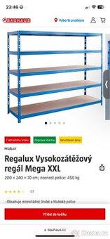 Regalux regál vysokozátěžový xxl