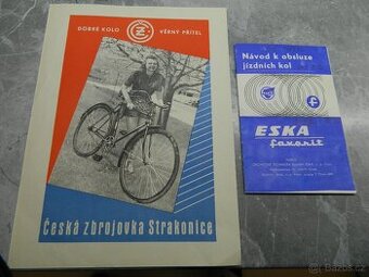 Prodám návod k obsluze Eska,Favorit a reklama na kolo ČZ.