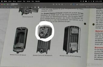 Litinová kamna kotel. Strebel Camino