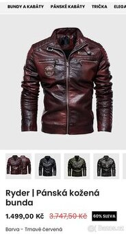 Pánská kožená bunda-motorkářská