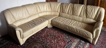 Rohová kožená sedací souprava, 3311
