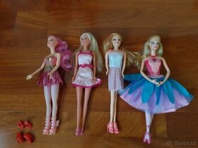 3 hezké panenky s oblečením a 1 baletka