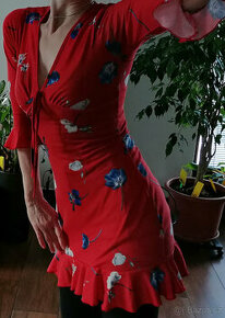 květované šaty/tunika s volánem Missguided, velikost 34