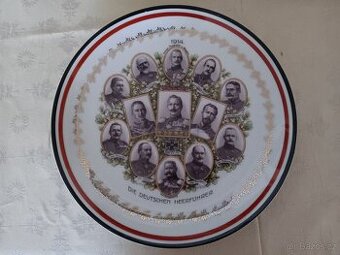 Obří porcelánová mísa - Franz Josef, Wihelm II., Rakousko U