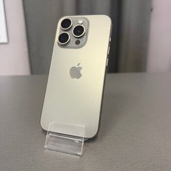 iPhone 15 Pro 256GB natural titan, 98% baterie, rok záruka