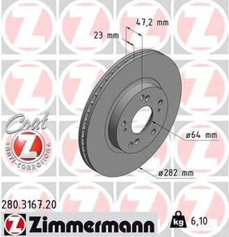 BRZDOVÉ KOTOUČE ZIMMERMANN 280.3167.20 HONDA