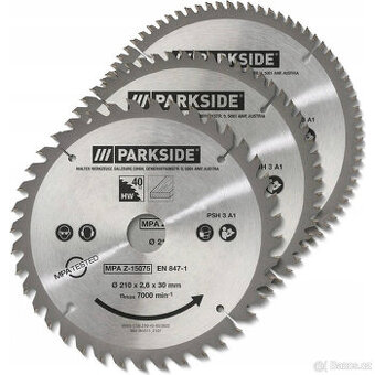 Parkside sada 3 ks pilových kotoučů 210 mm