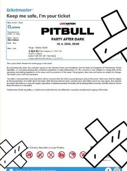PITBULL PRAHA stání u pódia 4x
