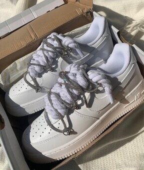 Nike air force 1 rope laces a stříbrné třpytivé tkaničky