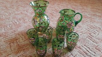 sada 6 sklenic + džbán + váza