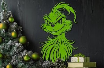 Vánoční nástěnná dekorace - Grinch