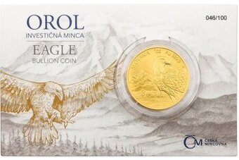 Zlatá uncová investiční mince Orel 2020 stand číslovaný