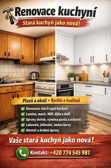 Renovace kuchyní – stará kuchyň jako nová