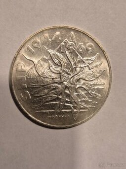 Stříbrná mince plameny 1969