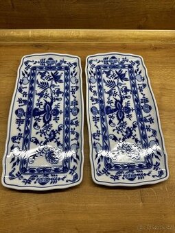 Podnos čtyřhranný 33 x 16 cm, Cibulák, originální z Dubí