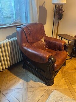 Rustikální kožená sedací souprava