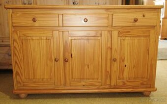 Komoda z borovice se šuplíky - celomasiv - Výborný stav