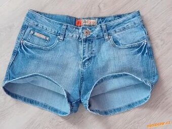 DŽÍNOVÉ KRAŤASY S VYŠÍVÁNÍM - vel.M /zn.Green