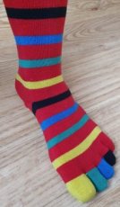 Dámské prstové proužkované barevné ponožky (dívčí)