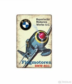 plechová cedule: BMW - reklama na letecký motor pro FW 190 - 1