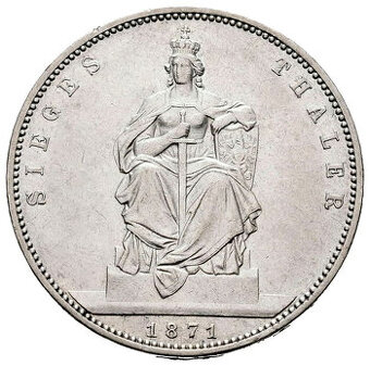 Stříbrná mince r. 1871 Vilém I.