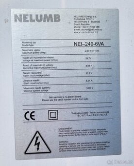 6 fotovoltaických panelů