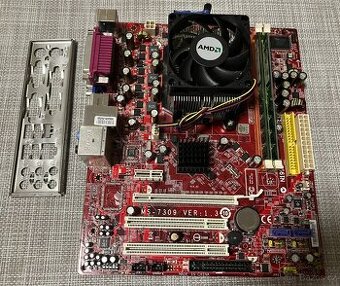 MSI + X4 620 4x2,6 Ghz, 4 Gb ram DDR2, I/O štítek