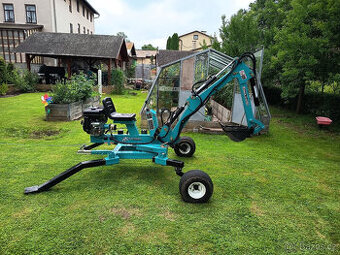 Kračející bagr 360° 15hp, el. start, 3 lžíce - zánovní