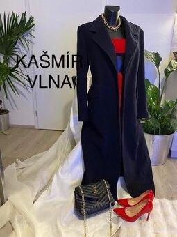 Kasmirovy vlneny modry kabat dlouhy zimni 36